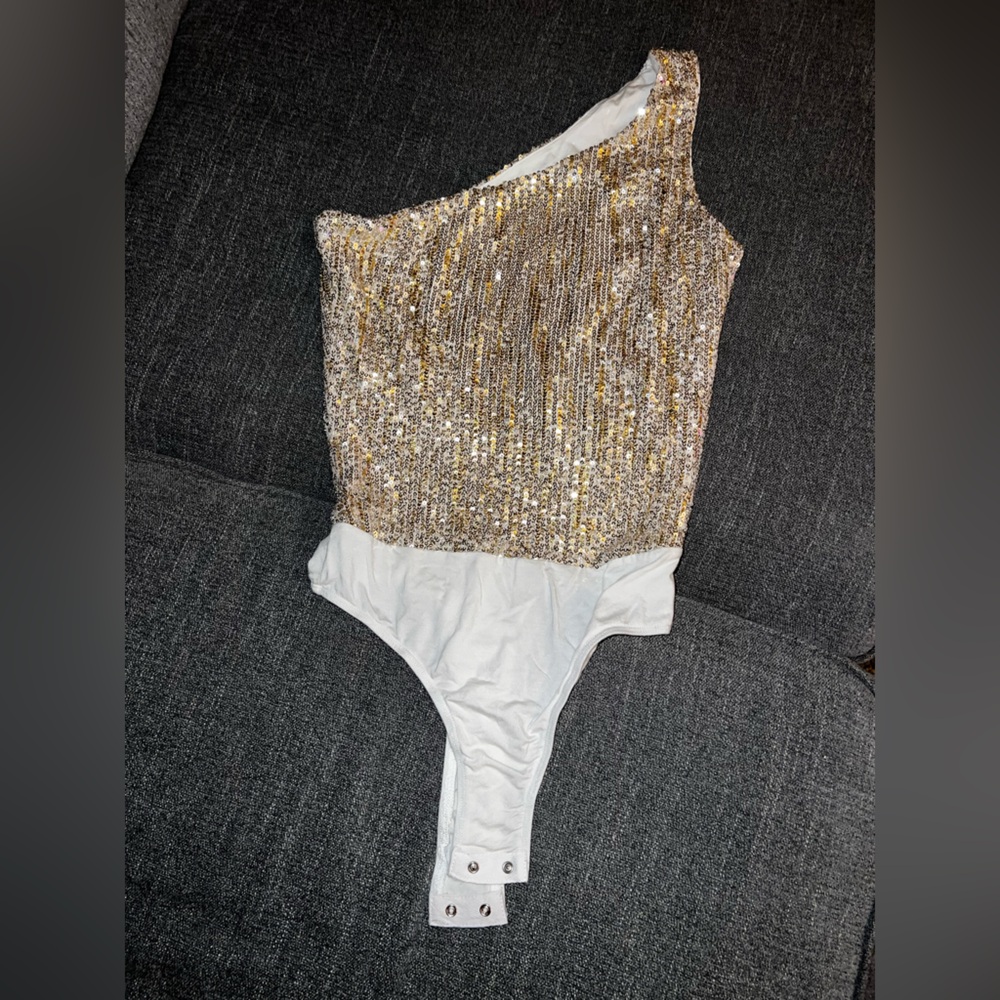 Superdown Gold and Silver Sequin Top